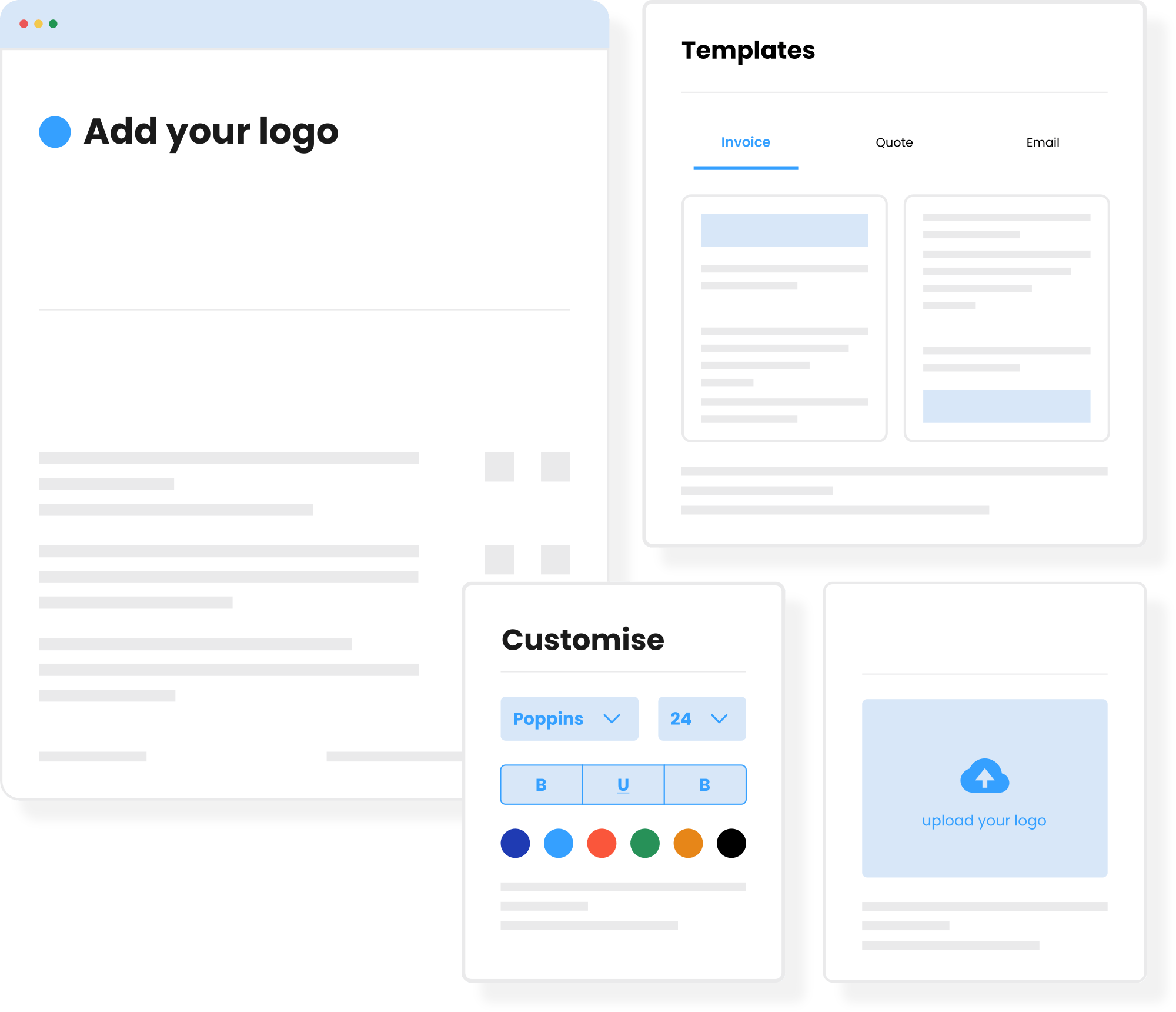 Add your logo to ready-made templates