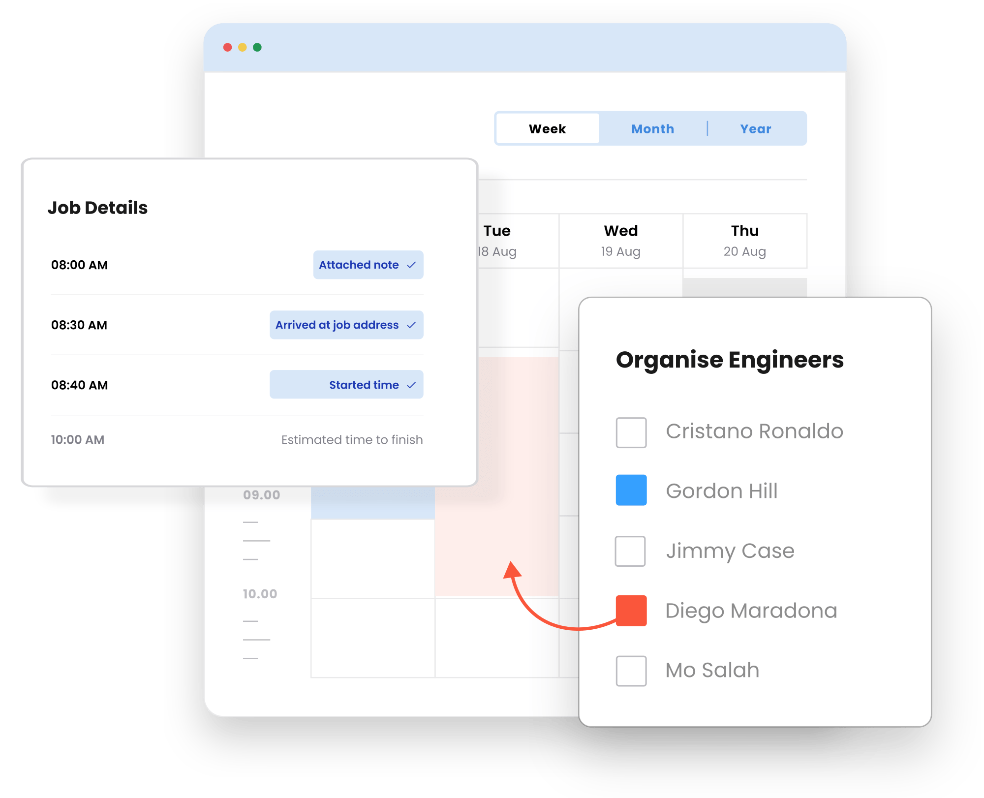 Organise your engineers' schedules and stay on track