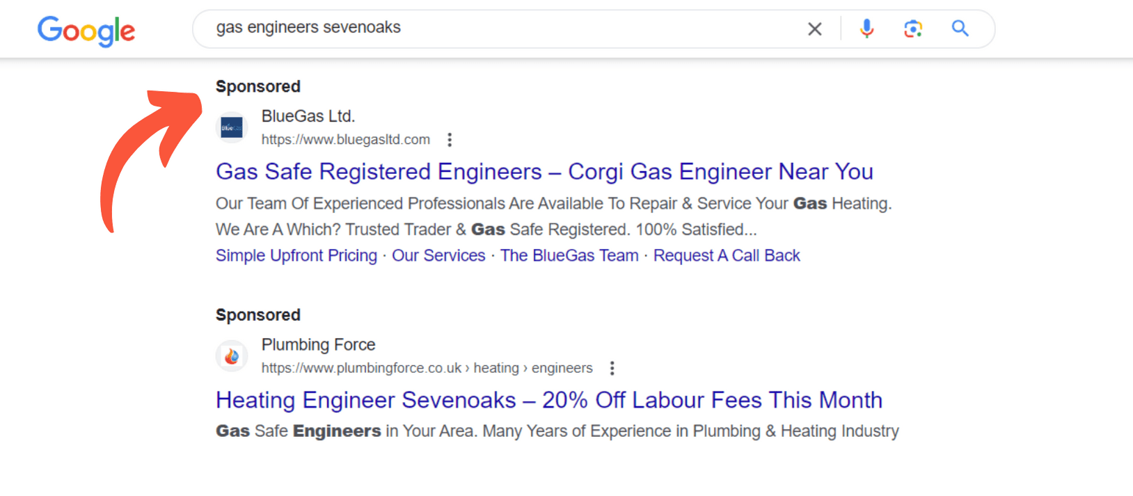 Example of a google ad