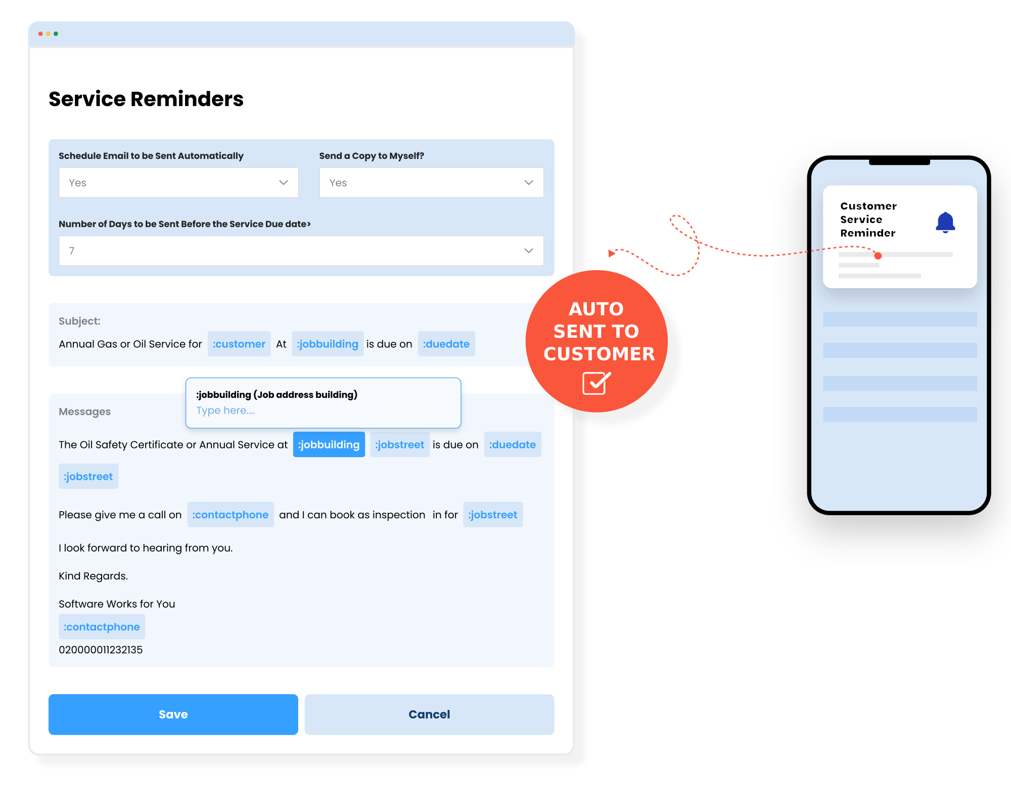 Get customers to book with automated reminders you can customise