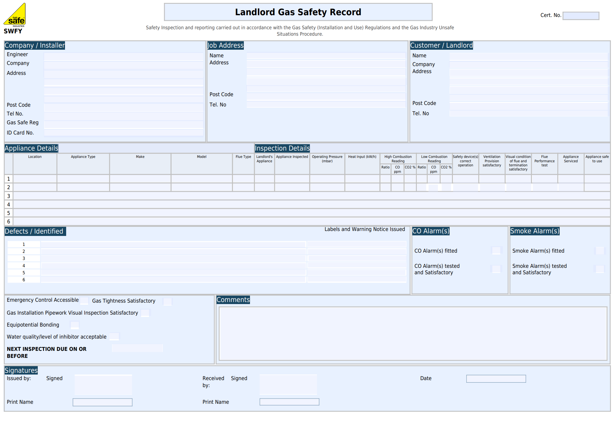 Sample image of the legionella risk assessment template
