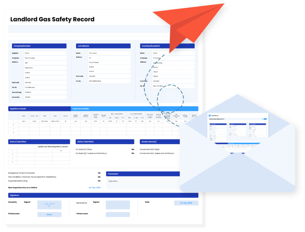 Fillable CP12 Gas Safety Record Free PDF Template Gas Engineer Software