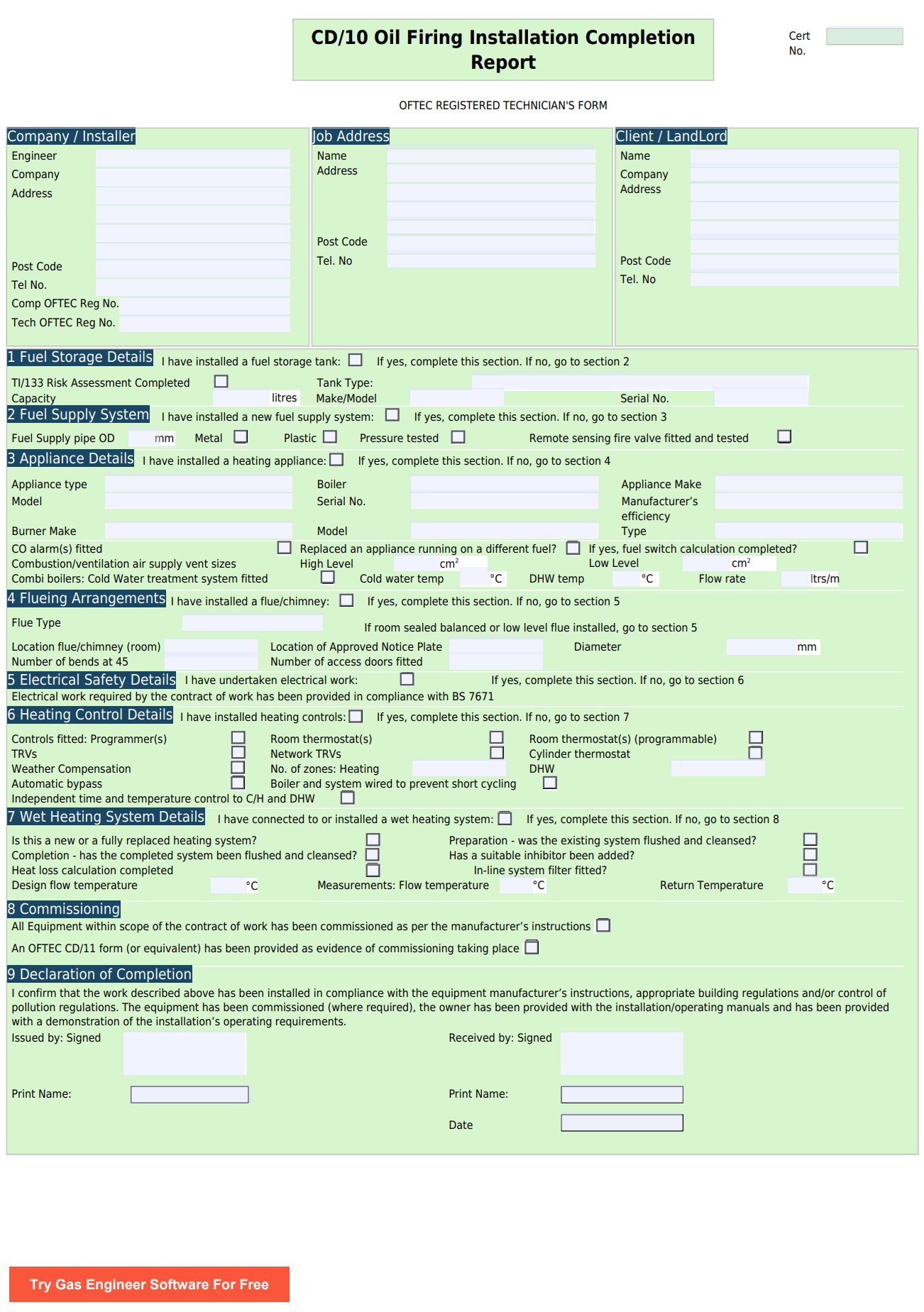 Sample image of the legionella risk assessment template