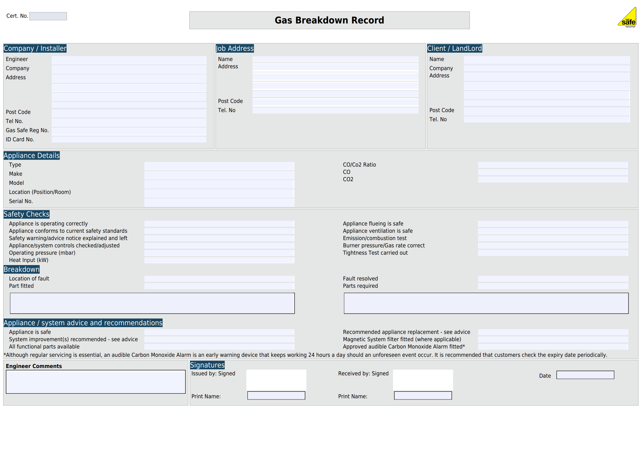 Sample image of the legionella risk assessment template