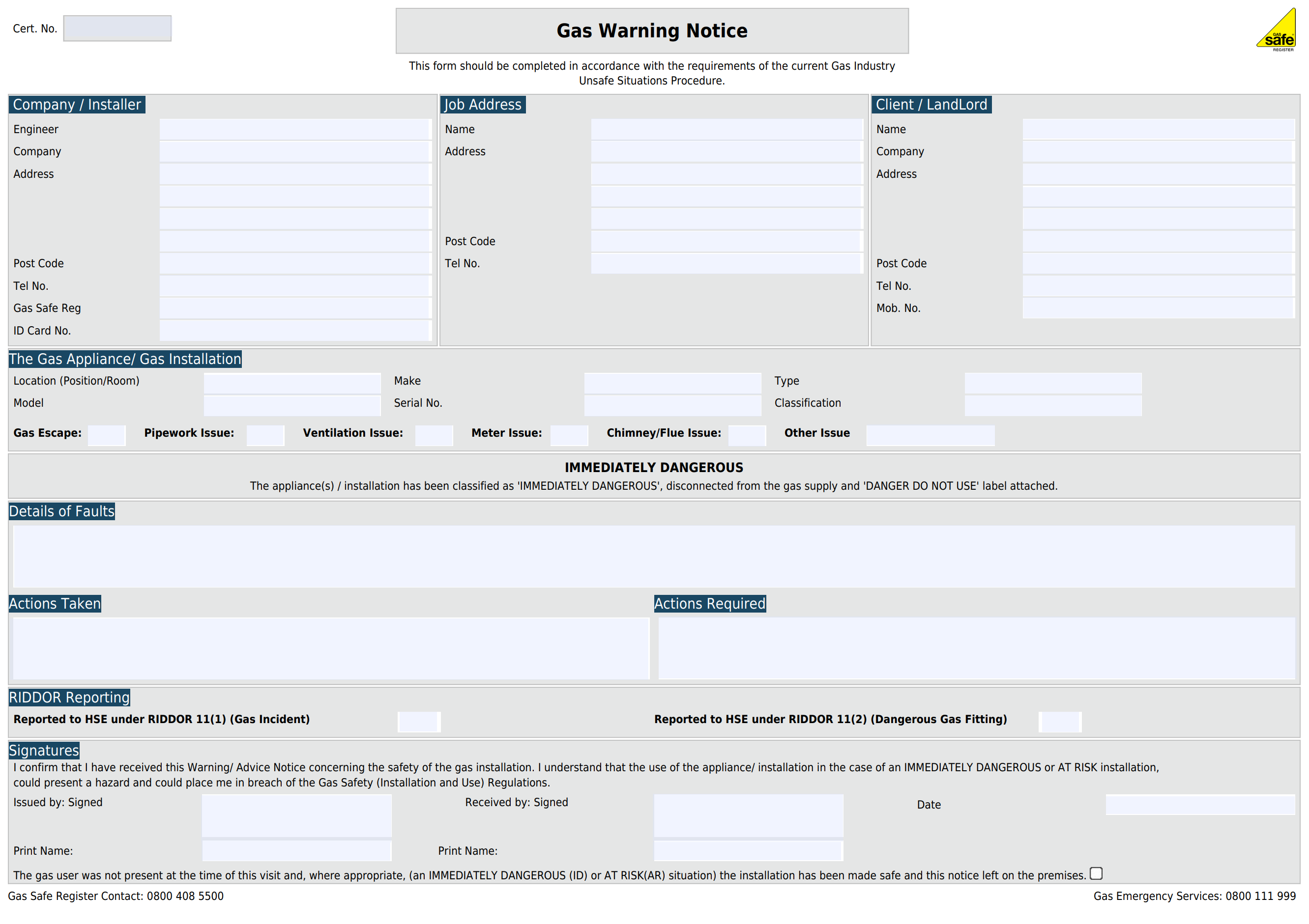 Sample image of the legionella risk assessment template