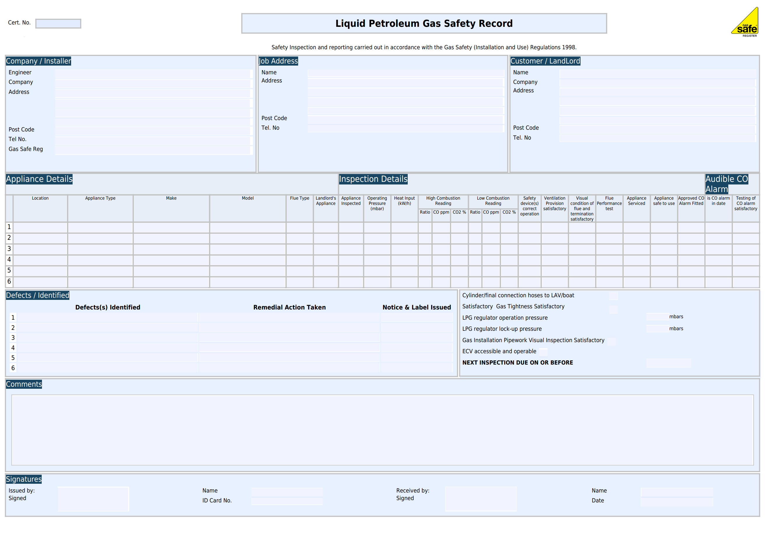 Sample image of the legionella risk assessment template