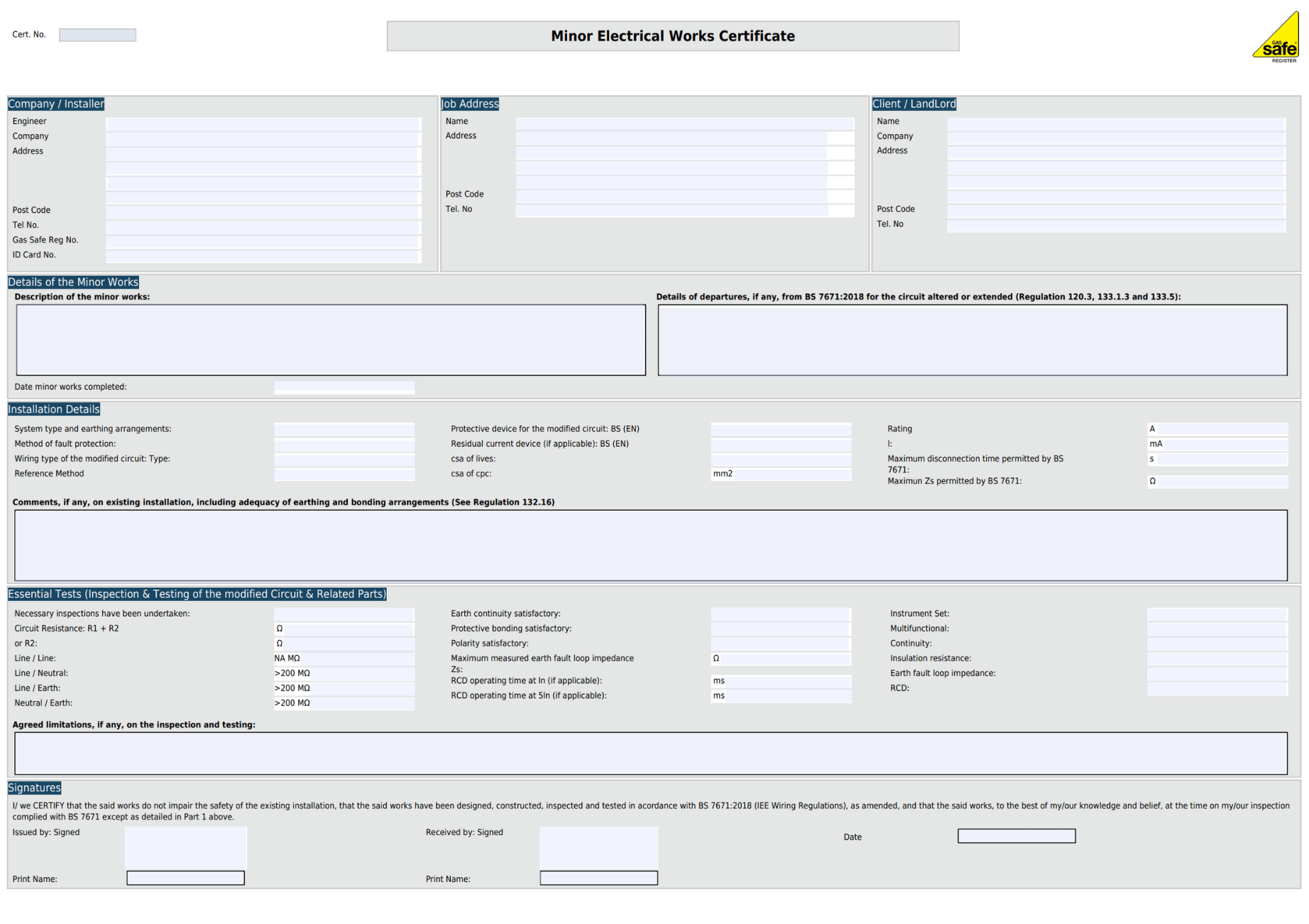 Sample image of the legionella risk assessment template