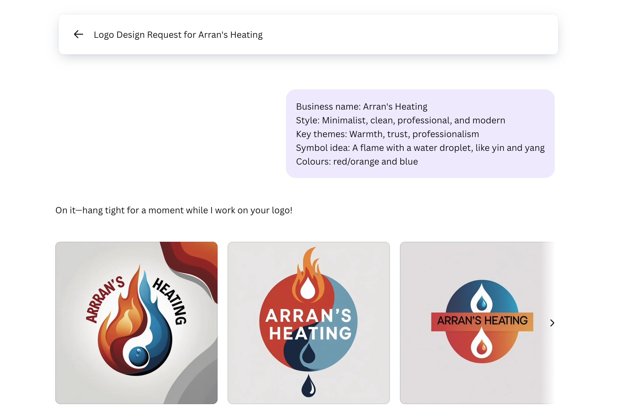Steps in creating business logo with Canva AI.
