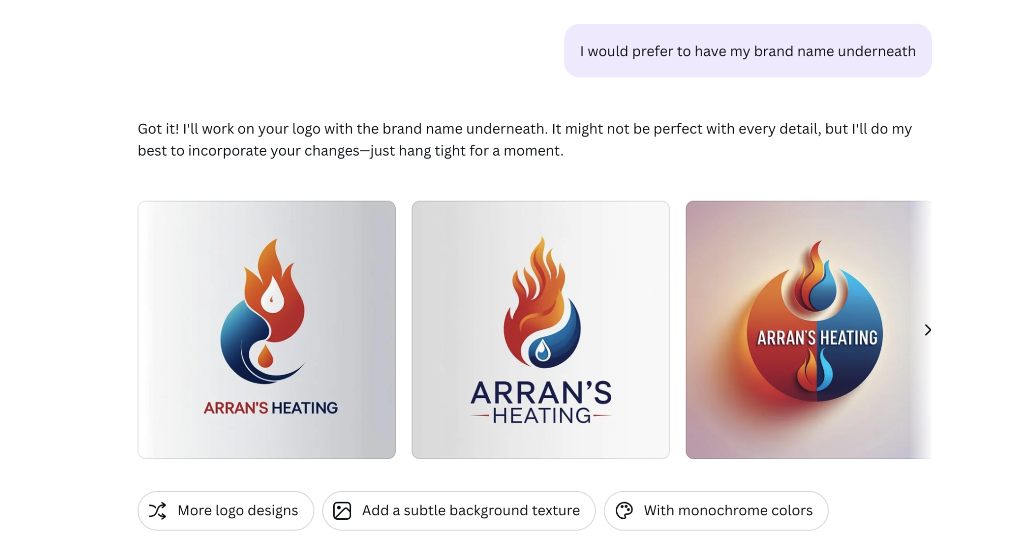 Steps in creating business logo with Canva AI.
